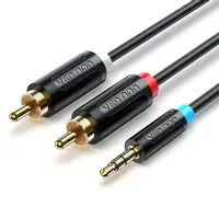 Vention Cable Estéreo BCLBH/ Jack 3.5 Macho - 2x RCA Macho/ 2m/ Negro
