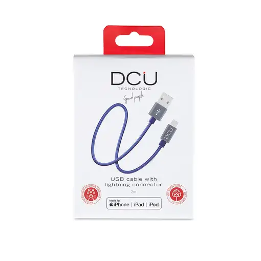 DCU Advance Tecnologic 34101250 cable de conector Lightning 1 m Azul
