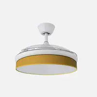 Ventilador DC Moda blanco/amarillo LED 108 cm con mando
