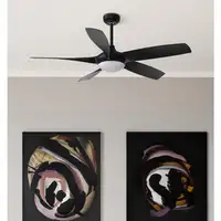 Ventilador DC Galleo negro 137cm, LED, 5 aspas, 6 velocidades