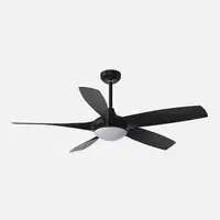 Ventilador DC Galleo negro 137cm, LED, 5 aspas, 6 velocidades