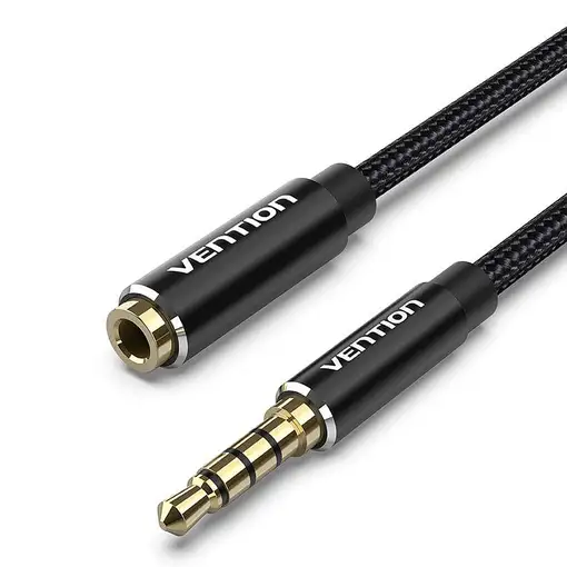 Vention Cable Estéreo BHCBH/ Jack 3.5 Macho - Jack 3.5 Hembra/ 2m/ Negro