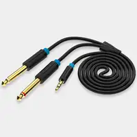 Vention Cable Estéreo BACBH/ Jack 3.5 Macho - 2x Jack 6.5 Macho/ 2m/ Negro