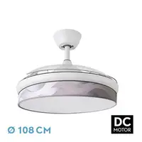 Ventilador DC Moda blanco/ola gris LED 108 cm con mando