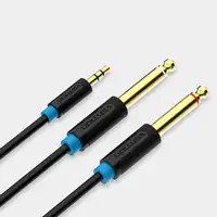 Vention Cable Estéreo BACBI/ Jack 3.5 Macho - 2x Jack 6.5 Macho/ 3m/ Negro