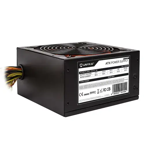 UNYKAch ATX 700W Gaming unidad de fuente de alimentación 20+4 pin ATX Negro, Rojo