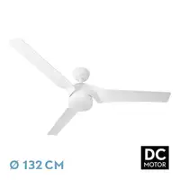 Ventilador DC Montijo blanco 132 cm, LED regulable, 3 aspas