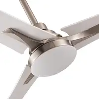 Ventilador DC Coro níquel 132cm, LED, 3 aspas blanco/haya, 6 velocidades