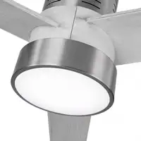 Ventilador LED níquel/gris, 6 vel., con mando y temporizador