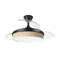 Ventilador DC Moda negro/cañizo claro LED 108 cm con mando