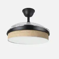 Ventilador DC Moda negro/cañizo claro LED 108 cm con mando
