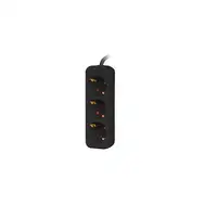 Lanberg PS0-03F-0150-BK base múltiple 1,5 m 3 salidas AC Interior Negro
