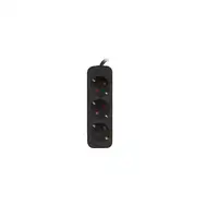 Lanberg PS0-03F-0150-BK base múltiple 1,5 m 3 salidas AC Interior Negro
