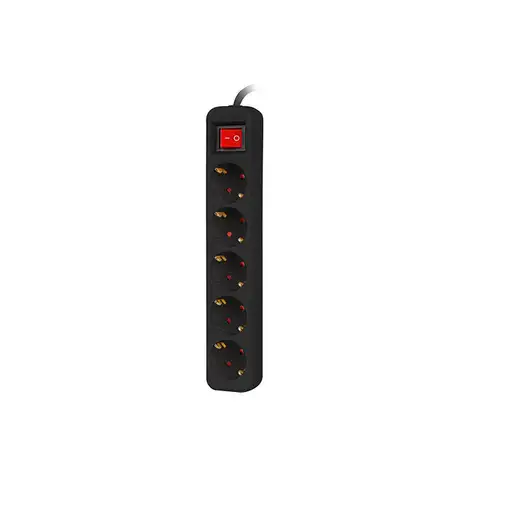 Lanberg PS1-05F-0150-BK base múltiple 1,5 m 5 salidas AC Interior Negro