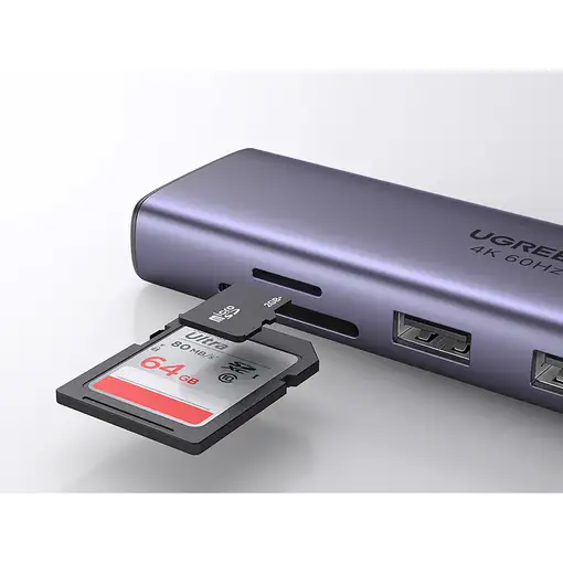 Ugreen 60515 base para portátil y replicador de puertos Alámbrico USB 3.2 Gen 1 (3