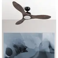 Ventilador DC Segre negro/roble 107cm, LED, 3 aspas, 6 velocidades