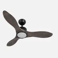 Ventilador DC Segre negro/roble 107cm, LED, 3 aspas, 6 velocidades