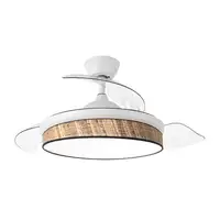 Ventilador DC Moda blanco/cañizo oscuro LED 108 cm con mando