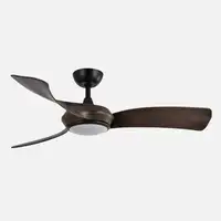 Ventilador DC Cerdeña negro/roble 132cm, LED, 3 aspas, 6 velocidades