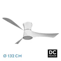 Ventilador LED blanco, 6 vel., con mando, memoria y temporizador