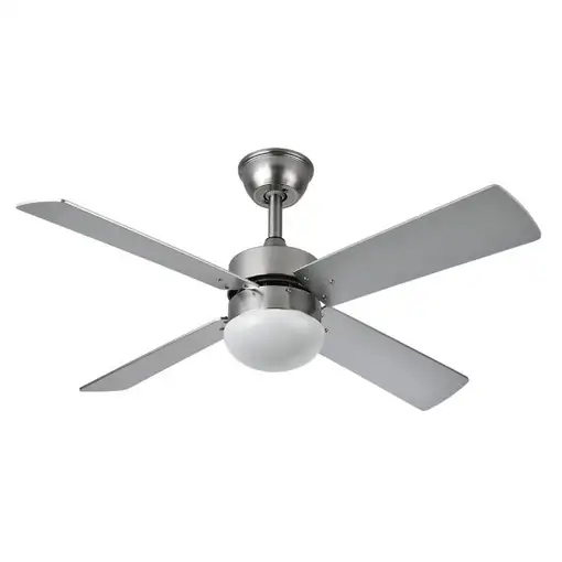 Ventilador DC Sofia níquel 4 aspas E27 reversible y mando