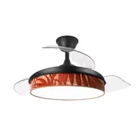 Ventilador DC Moda negro/hoja caldera LED 91 cm con mando y memoria