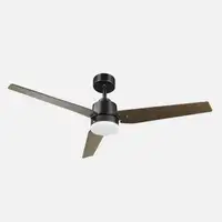Ventilador DC CAPTUS negro/roble 132 cm, LED dimmable, 3 aspas