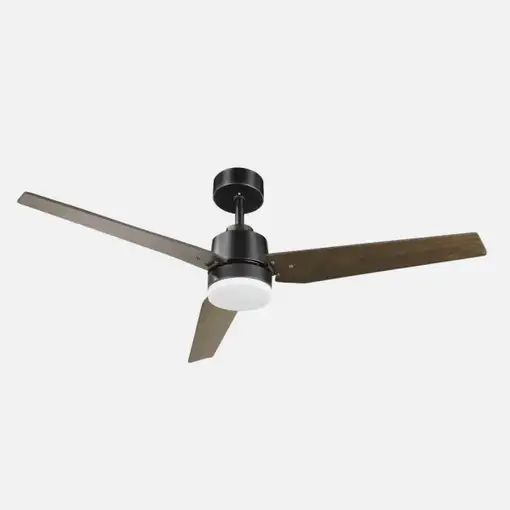Ventilador DC CAPTUS negro/roble 132 cm, LED dimmable, 3 aspas
