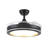 Ventilador DC PICOLO 72W negro/oro con LED y aspas plegables