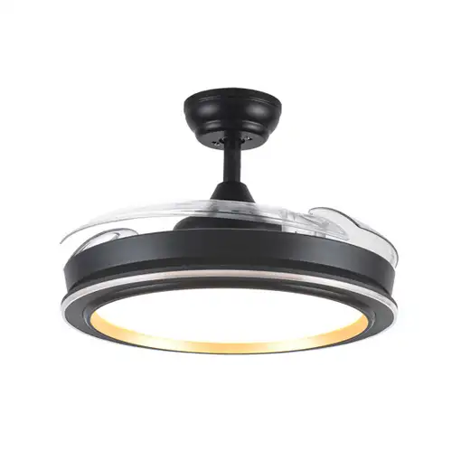 Ventilador DC PICOLO 72W negro/oro con LED y aspas plegables
