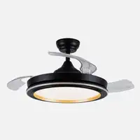 Ventilador DC PICOLO 72W negro/oro con LED y aspas plegables