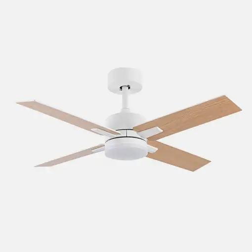 Ventilador DC Talco blanco LED 20W, 4 aspas y mando