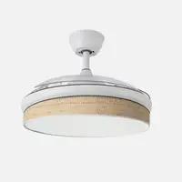 Ventilador DC Moda blanco/cañizo claro LED 108 cm con mando