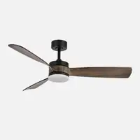Ventilador DC Oriente negro/roble 132cm LED 3 aspas y 6 velocidades