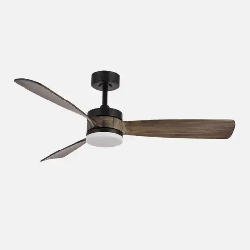 Ventilador DC Oriente negro/roble 132cm LED 3 aspas y 6 velocidades
