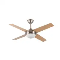 Ventilador DC Ciro níquel 4 aspas reversibles haya/wengué E27