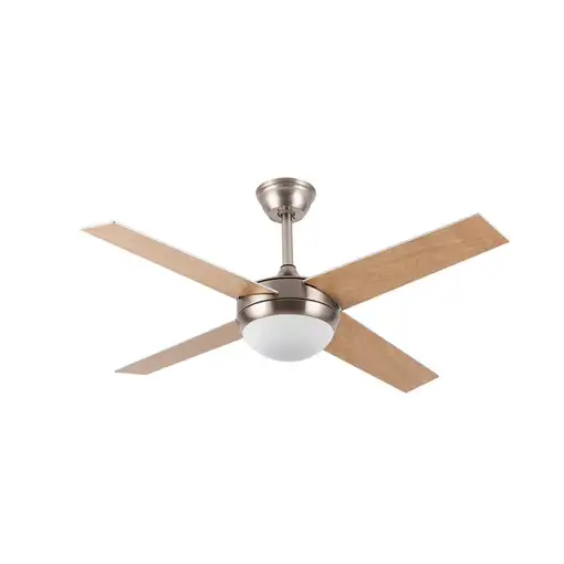 Ventilador DC Ciro níquel 4 aspas reversibles haya/wengué E27