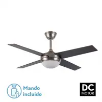 Ventilador DC Ciro níquel 4 aspas reversibles haya/wengué E27