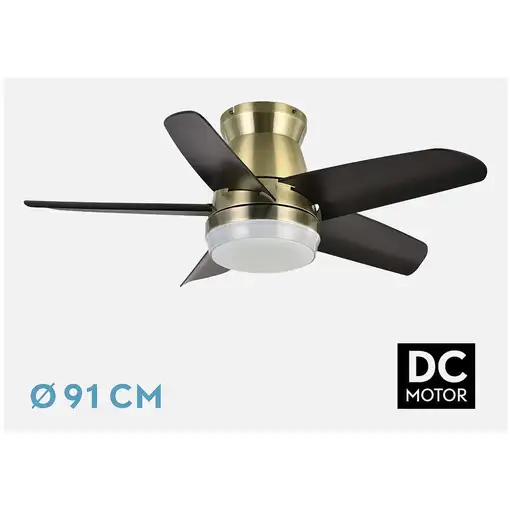 Fabrilamp 207991536 ventilador Negro, Oro