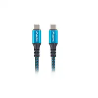 Lanberg CA-CMCM-45CU-0012-BK cable USB USB4 Gen 2x2 0,12 m USB C Negro, Azul