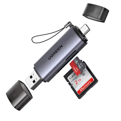 Ugreen 50706 lector de tarjeta USB/Micro-USB Plata