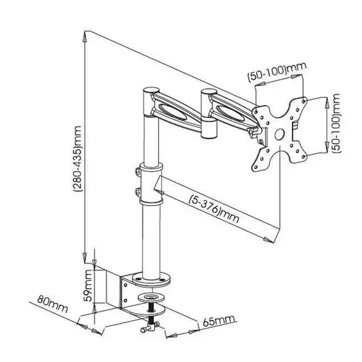 Techly ICA-LCD 502BK soporte para monitor 68,6 cm (27") Escritorio Negro