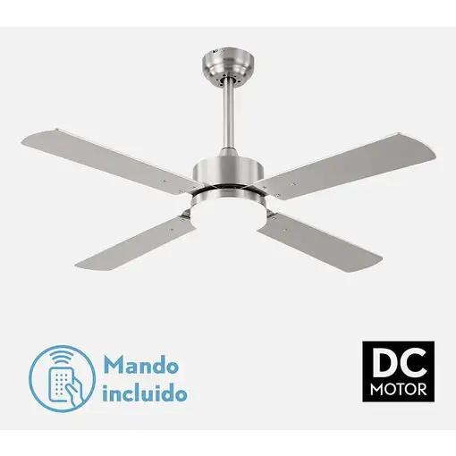 Fabrilamp 173591403 ventilador Haya, Níquel, Plata
