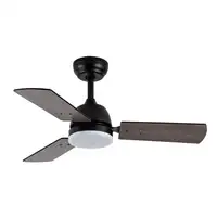 Ventilador DC Portico negro, LED 20W, 3 aspas y 6 velocidades