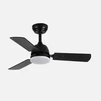 Ventilador DC Portico negro, LED 20W, 3 aspas y 6 velocidades