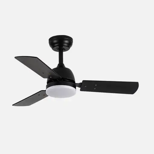 Ventilador DC Portico negro, LED 20W, 3 aspas y 6 velocidades