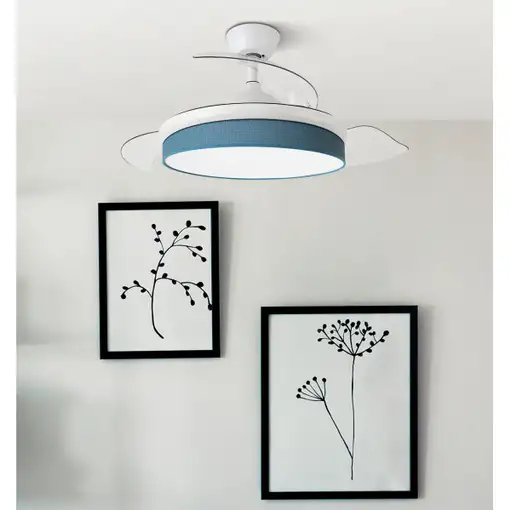 Ventilador DC Moda blanco/azul LED 108 cm con mando