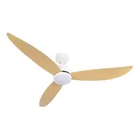 Fabrilamp Genil ventilador de techo blanco/haya, 3 aspas, 132 cm, led y mando
