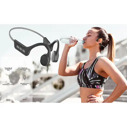 Leotec Auriculares Conducción Ósea Run PRO IPX7 Grises