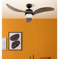 Ventilador DC Bembezar negro/roble 107cm, LED, 3 aspas, 6 velocidades
